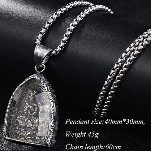 Thai Elephant Buddha Kuan Yin Amulet Pendant Titanium Stainless Steel Gold Buddhist Necklace in Saudi Arabia