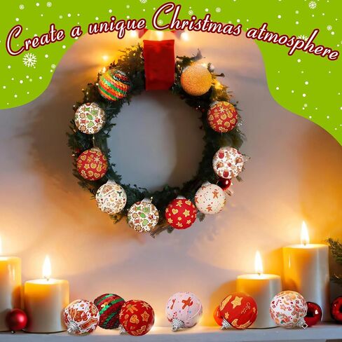 Lenwen 16 PCS Ball Ball Olments Gingerbread Man Decords Christmas Decorts Colorful Xmas Decorative Ball for Xmas Tree Party Tree Decor (Gingerbread Man) in Saudi Arabia