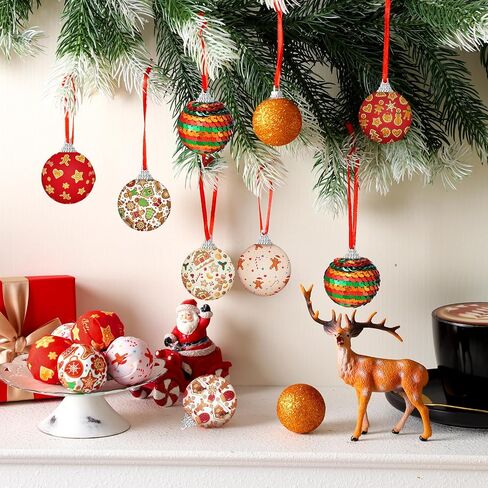 Lenwen 16 PCS Ball Ball Olments Gingerbread Man Decords Christmas Decorts Colorful Xmas Decorative Ball for Xmas Tree Party Tree Decor (Gingerbread Man) in Saudi Arabia