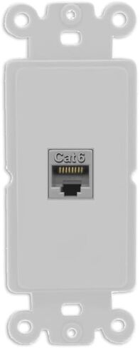 RiteAV - Cat6 White Port Wall Plate Decorative (Rocker) White in Saudi Arabia