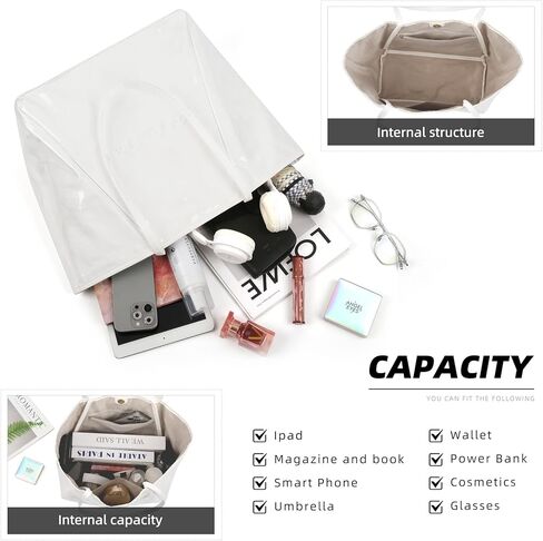 حقيبة حمل كبيرة من PVC للنساء كرافت الورق الحروف الكتف الحروف طباعة حقيبة يد HOBO للعمل على شاطئ العمل in Kuwait