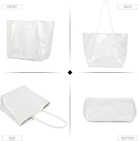 حقيبة حمل كبيرة من PVC للنساء كرافت الورق الحروف الكتف الحروف طباعة حقيبة يد HOBO للعمل على شاطئ العمل in Kuwait