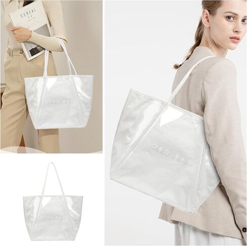 حقيبة حمل كبيرة من PVC للنساء كرافت الورق الحروف الكتف الحروف طباعة حقيبة يد HOBO للعمل على شاطئ العمل in Kuwait