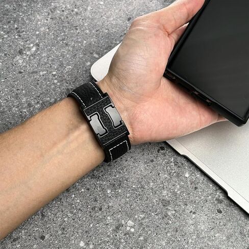 سوار من الجلد الأصلي لساعة Apple مع إبزيم مميز على شكل حرف H حاصل على براءة اختراع in Kuwait