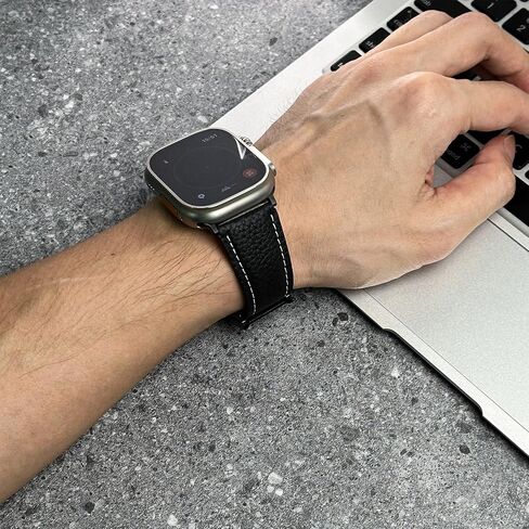سوار من الجلد الأصلي لساعة Apple مع إبزيم مميز على شكل حرف H حاصل على براءة اختراع in Kuwait