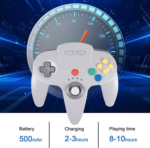 KIWITATA 2 Pack Wireless N64 Controller for Switch Games, 2.4GHZ Wireless Remote N64 Joystick Game Controller Compatible with Raspberry Pi, N64 System, MAC, PC Windows 7,8,10,11 Clear Red in Saudi Arabia