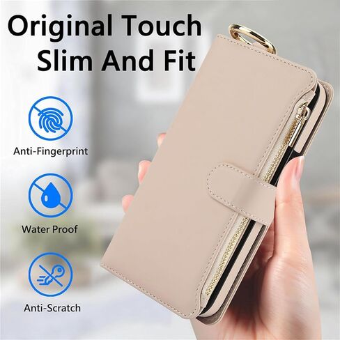 Asuwish Phone Case for iPhone 13 Mini 5.4 inch Zipper Wallet with Tempered Glass Screen Protector Strap Card Holder Cell Cover iPhone13mini i-Phone 13minicase i iPhone13 13mini Women Girls Pink in Kuwait