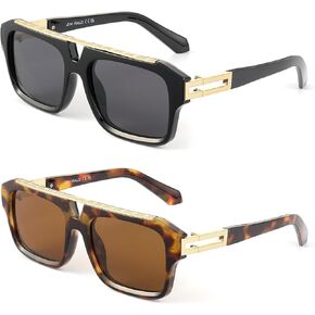 JIM HALO Trendy Polarized Aviator Sunglasses for Women Men, Vintage Rectangle Shades Sun Glasses UV400 in Kuwait