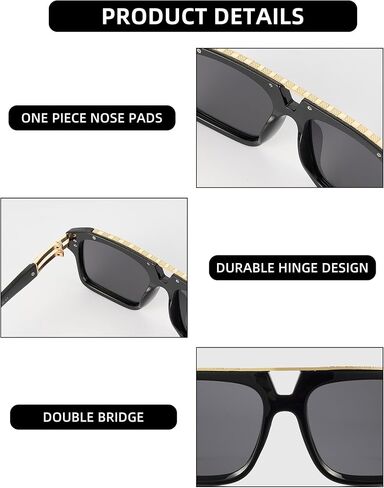 JIM HALO Trendy Polarized Aviator Sunglasses for Women Men, Vintage Rectangle Shades Sun Glasses UV400 in Saudi Arabia