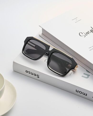JIM HALO Trendy Polarized Aviator Sunglasses for Women Men, Vintage Rectangle Shades Sun Glasses UV400 in Saudi Arabia