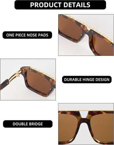 JIM HALO Trendy Polarized Aviator Sunglasses for Women Men, Vintage Rectangle Shades Sun Glasses UV400 in Kuwait