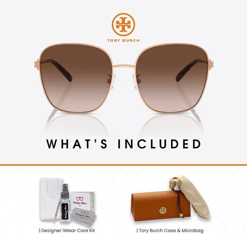 Tory Burch TY6108 Square Sunglasses for Women + BUNDLE With Deisgner iWear Complimentary Eyewear Kit in Saudi Arabia