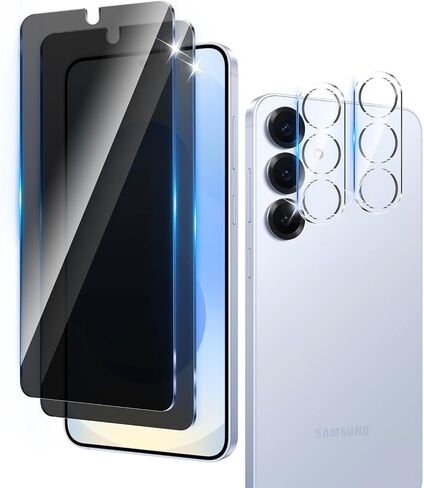 2 Pack Privacy Screen Protector Designed for Samsung Galaxy S24 Plus/S25 Plus,Full Coverage Anti-Spy Tempered Glass Film,9H Hardness,Anti-Fingerprint,Bubble Free,Easy to Install in Saudi Arabia