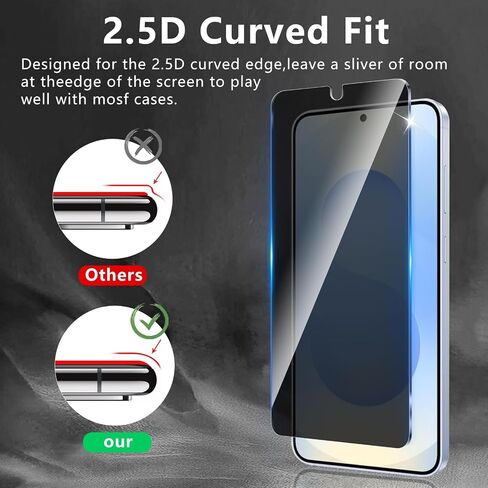 2 Pack Privacy Screen Protector Designed for Samsung Galaxy S24 Plus/S25 Plus,Full Coverage Anti-Spy Tempered Glass Film,9H Hardness,Anti-Fingerprint,Bubble Free,Easy to Install in Saudi Arabia