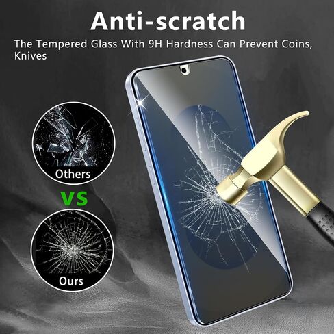2 Pack Privacy Screen Protector Designed for Samsung Galaxy S24 Plus/S25 Plus,Full Coverage Anti-Spy Tempered Glass Film,9H Hardness,Anti-Fingerprint,Bubble Free,Easy to Install in Saudi Arabia