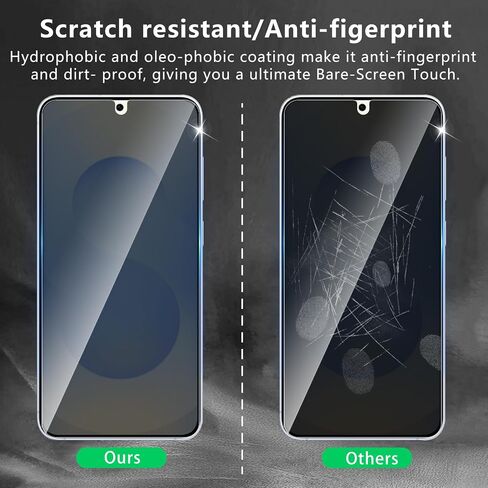 2 Pack Privacy Screen Protector Designed for Samsung Galaxy S24 Plus/S25 Plus,Full Coverage Anti-Spy Tempered Glass Film,9H Hardness,Anti-Fingerprint,Bubble Free,Easy to Install in Saudi Arabia