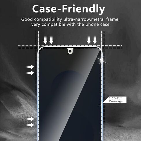 2 Pack Privacy Screen Protector Designed for Samsung Galaxy S24 Plus/S25 Plus,Full Coverage Anti-Spy Tempered Glass Film,9H Hardness,Anti-Fingerprint,Bubble Free,Easy to Install in Saudi Arabia