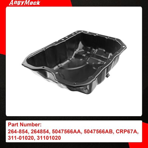 264-854 Engine Oil Pan with Drain Plug Compatible with Chrysler 200 Dodge Dart Ram ProMaster City Jeep Cherokee Compass Renegade Fiat 500X Replace 5047566AB in Saudi Arabia
