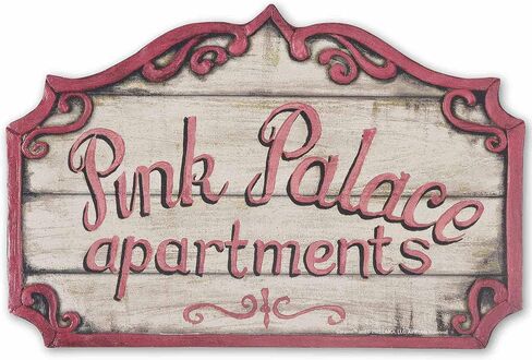 Coraline Pink Palace Apartments Decorative Wood Wall Decor - Vintage Coraline Sign for Home in Saudi Arabia
