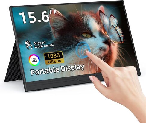 Portable Touchscreen,Touch Screen,HDMI USB-C IPS External Monitor,Ultra Slim Portable Monitor for Laptop Mac Switch Xbox Tablet PC in Saudi Arabia