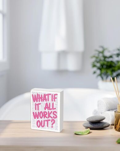 Putuo Decor Every Little Thing Is Gonna Be Alright Pink Box Sign Wooden Office Decor Positive Daily Reminder Gift For Girls Room Bedroom Office Classroom Desk Sign 5 X 6 Inches in Saudi Arabia