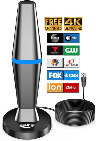 Digital TV Antenna for Smart Tv Indoor Antenna for Tv Without Cable with 360° Reception, Strong Magnetic Base tv Antenna for Local Channels -10ft Long Cables in Saudi Arabia
