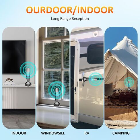 Digital TV Antenna for Smart Tv Indoor Antenna for Tv Without Cable with 360° Reception, Strong Magnetic Base tv Antenna for Local Channels -10ft Long Cables in Saudi Arabia
