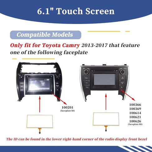 6.1" Touch Screen 12 Pin Compatible with Toyota Camry 2013 2014 2015 2016 2017 Stereo Digitizer Navigation Screen Panel Replace 86140-06190 LA061WQ1 (TD)(01) in Saudi Arabia