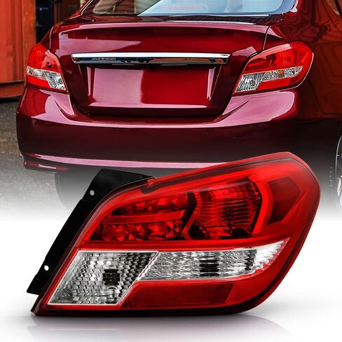 Acanii - لعام 2017 2018 2019 2020 Mitsubishi Mirage G4 سيدان Red Clear Tail Light Light Side Brake Side Side in Saudi Arabia