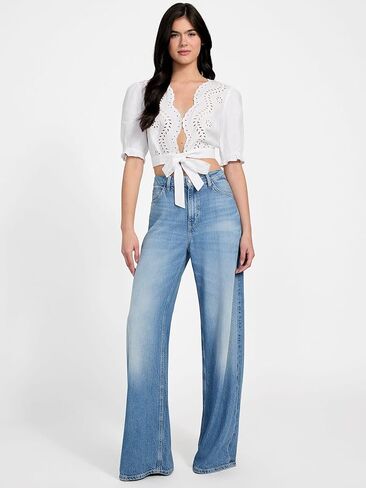تخمين Eco للسيدات قصير الأكمام Dessa Tie Top Top in Saudi Arabia