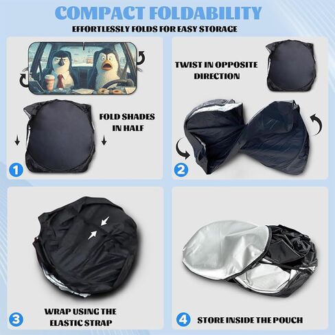 مضحك بطريق البطريق الزجاج الأمامي Sunshades الكرتون حيوانات الشتاء السفر الثلج النافذة شمس الظل الكتل الأشعة فوق البنفسجية أشعة الشمس حامية لسيارة سيارة سيدان شاحنة SUV إكسسوارات 59 "× 31" in Kuwait