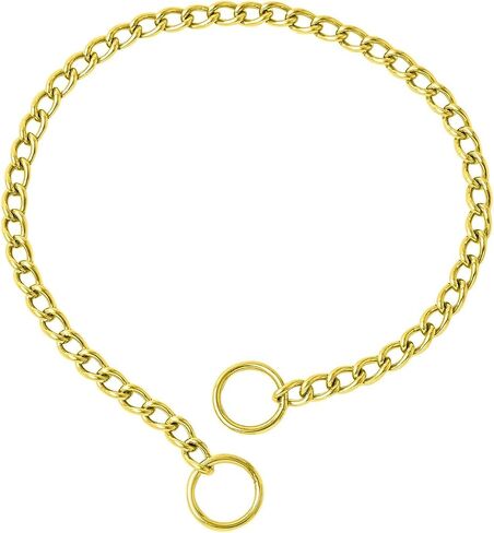 WePet Dog Chain Collar, Metal Slip Collar, Heavy Duty Choke Collar, for Training, Control, Durable Steel Cuban Links, Avail, Silver, L in Saudi Arabia