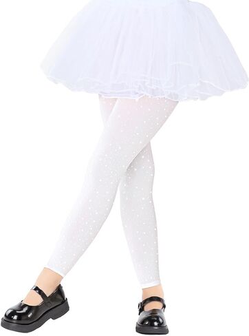 LUCKELF Girls Footless Tights with Sparkle Rhinestone Ballet Dance Tights for School Students Soft Stockings in Kuwait