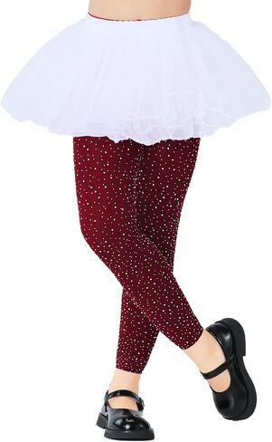 LUCKELF Girls Footless Tights with Sparkle Rhinestone Ballet Dance Tights for School Students Soft Stockings in Kuwait