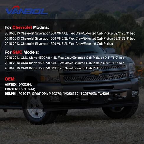 Electric Fuel Pump Assembly Compatible with 2010 2011 2012 2013 Chevy Silverado 1500 GMC Sierra 1500 V8 4.8L 5.3L 6.2L Flex Crew Extented Cab Replace E4005M with Sending Unit Pressure Sensor in Saudi Arabia