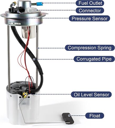 Electric Fuel Pump Assembly Compatible with 2010 2011 2012 2013 Chevy Silverado 1500 GMC Sierra 1500 V8 4.8L 5.3L 6.2L Flex Crew Extented Cab Replace E4005M with Sending Unit Pressure Sensor in Saudi Arabia