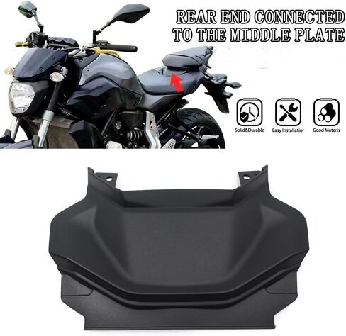 T07 FZ07 دراجة نارية الجزء العلوي من المقعد الخلفي الذيل العادلة الخلفية الخلفية اللوحة الوسطى ل Yamaha MT-07 FZ-07 2014-2017 (أسود) in Kuwait