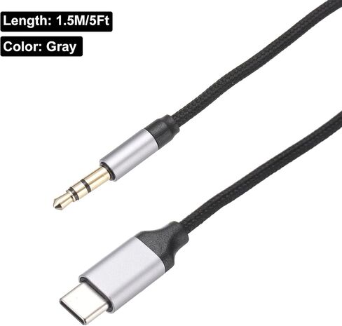 Dmiotech 2pcs USB C إلى Aux Type C Male to 3.5mm Male Adapter Adapter Audio Audio Cable aluminod abour nylon aux aux aux for phone car speaker 1M/3.3ft pink in Kuwait