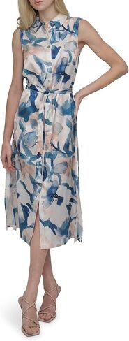 DKNY Women's Olcyless Collared Collared Button Front Midi Shertdress in Saudi Arabia