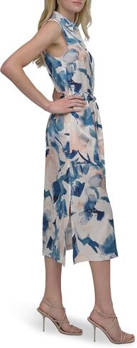 DKNY Women's Olcyless Collared Collared Button Front Midi Shertdress in Saudi Arabia