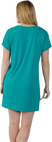 Women's Round-Neck High-Low Hem Short Sleeve Dress Cotton, S-XL Inclusive Sizing, 6 Colors in Saudi Arabia