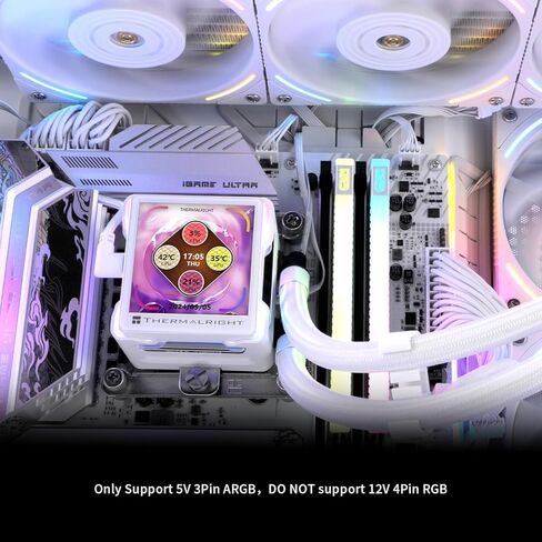 Thermalright Elite Vision 360 ARGB BLACK AIO CPU Liquid Cooler,IPS LCD Screen with 320*320 Resolution,for AM4/AM5/Intel LGA1700/1851,’2.73 inch’Magnet-Absorbent LCD Screen for Images,Black PC Cooling in Kuwait