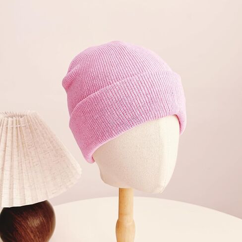 Beanie for Men Women, Unisex Knitted Caps Soft Cuffed Plain Hat for Winter Warm in Saudi Arabia