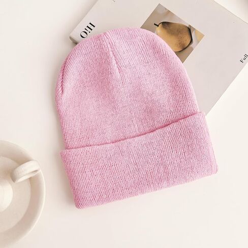 Beanie for Men Women, Unisex Knitted Caps Soft Cuffed Plain Hat for Winter Warm in Saudi Arabia