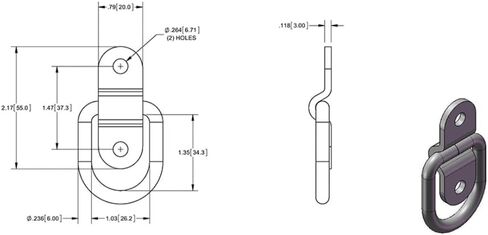 الفولاذ المقاوم للصدأ D-Ring Tiedowns 3500 رطل CAP. ربط المراسي - 4 عبوة in Saudi Arabia