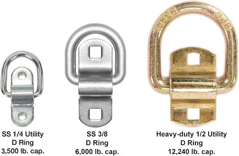الفولاذ المقاوم للصدأ D-Ring Tiedowns 3500 رطل CAP. ربط المراسي - 4 عبوة in Saudi Arabia