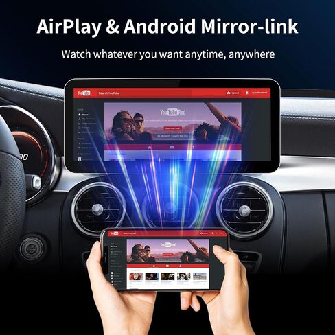 Wireless CarPlay/Android Auto 10.25/12.3 Inch Touchscreen for Mercedes Benz C/GLC W205 X253 (2015-2018) with NTG5.0/5.1/5.2, Car Radio Receiver, Multimedia, Bluetooth, Car Stereo (10.25inch) in Saudi Arabia