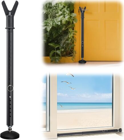 Sliding Door Security Bar, 26"-50" Door Stoppers Security Bar & Window Jammer Security Bar Hold 400 Pounds Pressure, 2-in-1 Updated Burglar Bar, White in Saudi Arabia