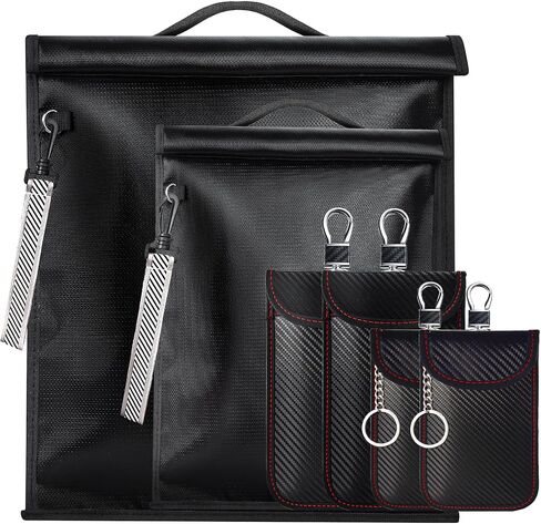 6 Pack Faraday Bags, Anti-Tracking Faraday Bag for Laptops & Tablets & Phones & Car Keys, EMP Proof Bag, Faraday Cage with Handle&Reflective, Fireproof & Waterproof Faraday Pouch in Saudi Arabia