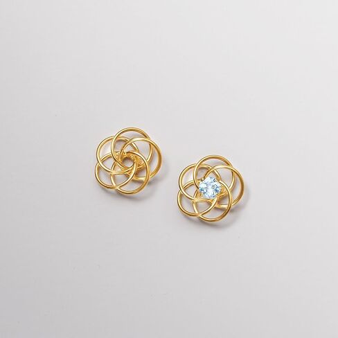 روس سايمونز 0.50 CT. T.W. أقراط مسمار الزبرج الدائرية الذهب الأصفر 14 كيلو بايت in Saudi Arabia